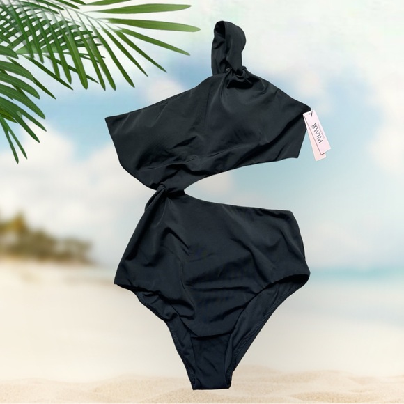 Victoria's Secret Other - Victoria’s Secret Swim Black Twist Lined Monokini Size Small Removable Padding